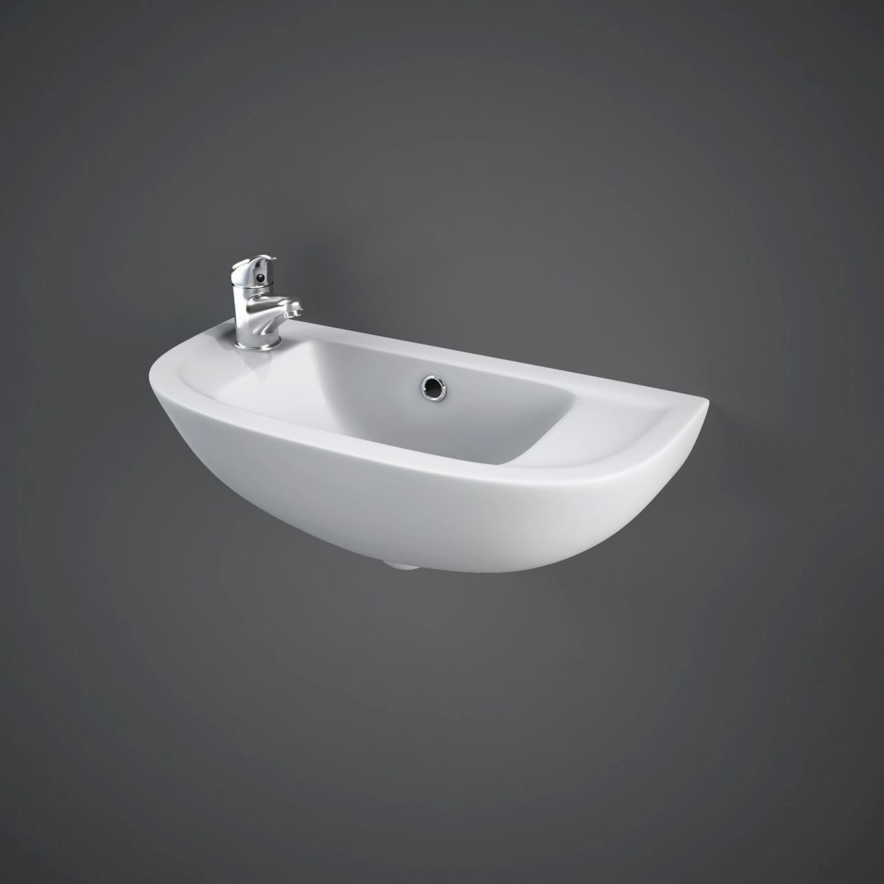 RAK Ceramics Compact Left Hand Slimline Basin with 1 Tap Hole