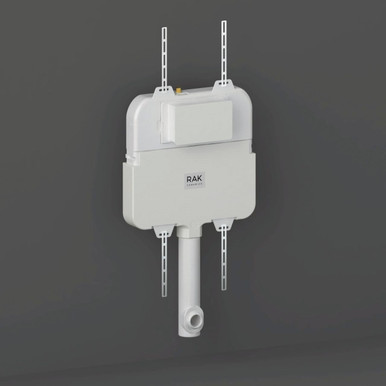 Rak Ceramics White Regular Slimline Front Flush Cistern | | Plastic | 80Mm