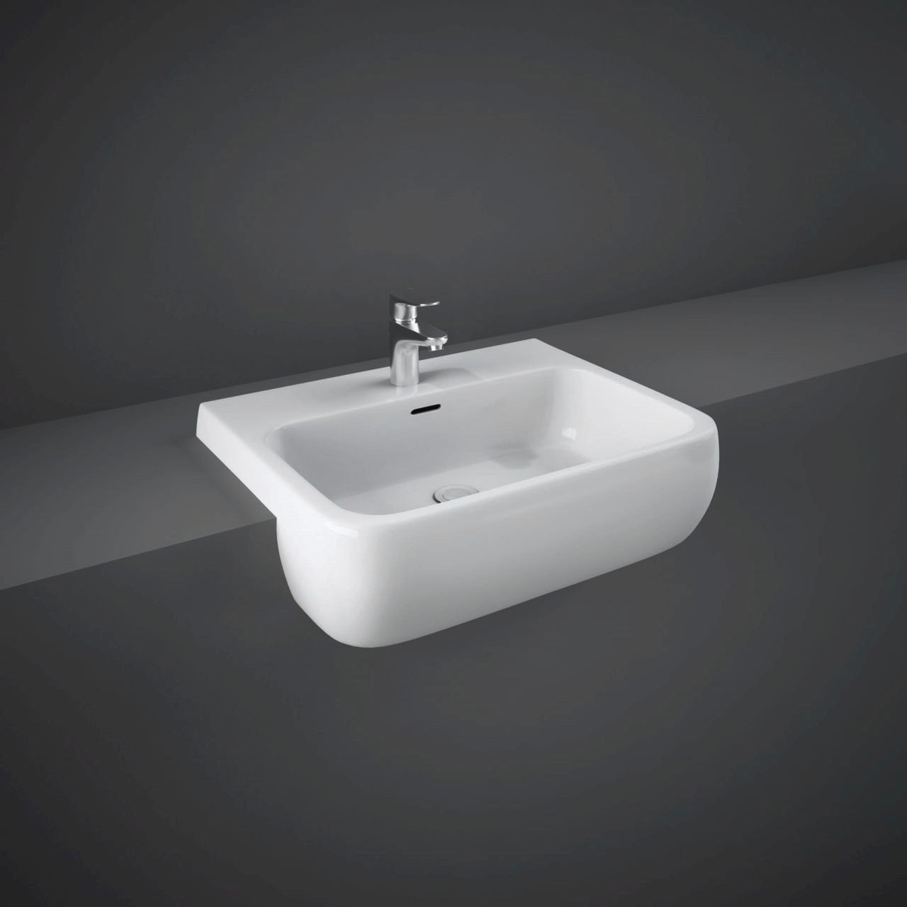 RAK Ceramics Metropolitan Semi Recessed Basin with 1 Tap Hole