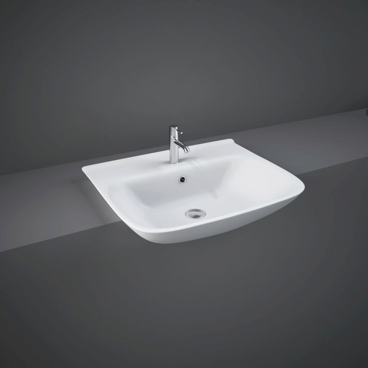 RAK Ceramics Origin Semi Recessed Furniture Basin with 1 Tap Hole