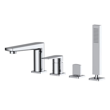 RAK Ceramics Blade Deck Mounted 4 Tap Hole Bath Shower Mixer Tap, alternate view 3