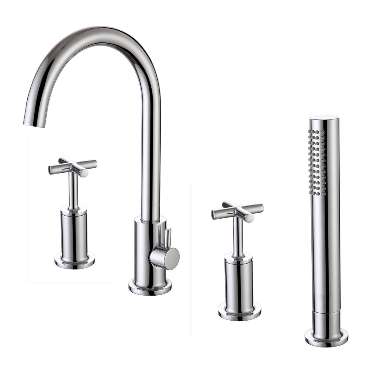 RAK Ceramics Ella Deck Mounted 4 Tap Hole Bath Shower Mixer Tap