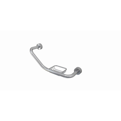 Rak Ceramics Chrome Angled Grab Rail With Integrated Soap Dish | | Brass | 440Mm X 110Mm X 52Mm