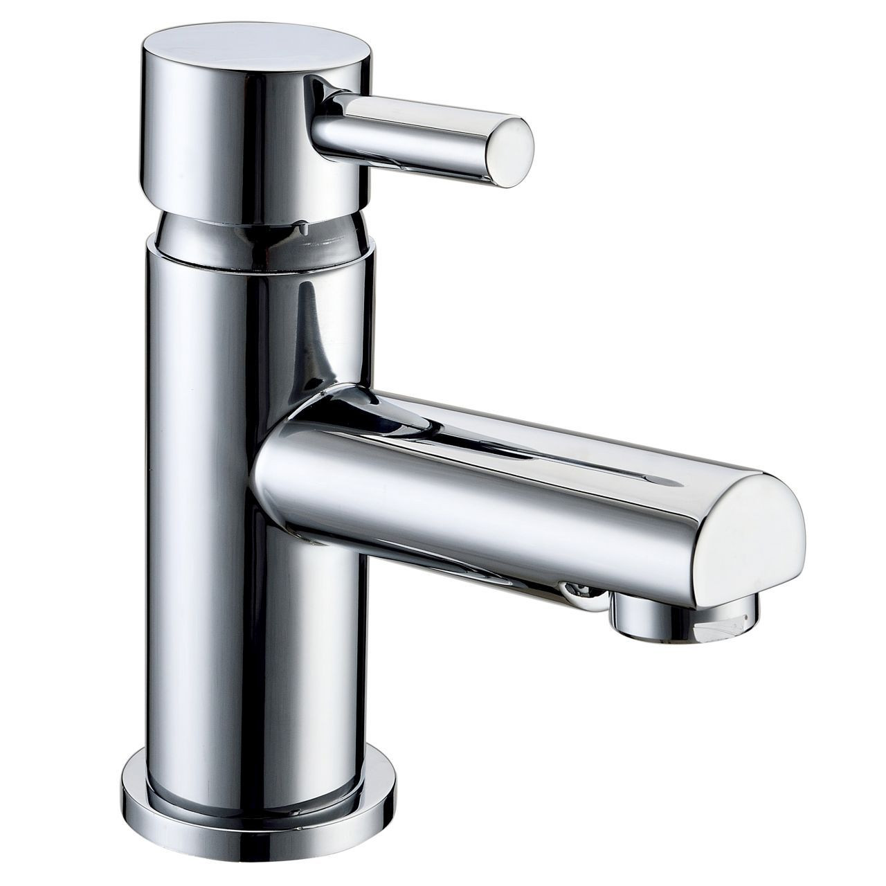 Rak Ceramics Chrome Prima Mono Basin Mixer Tap With Clicker Waste | | Brass | 54Mm X 156.5Mm X 128.5Mm