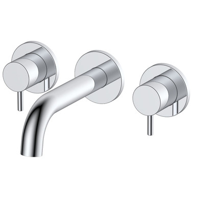 RAK Ceramics Prima Tech Wall Mounted 3 Tap Hole Basin Mixer Tap, alternate view 3