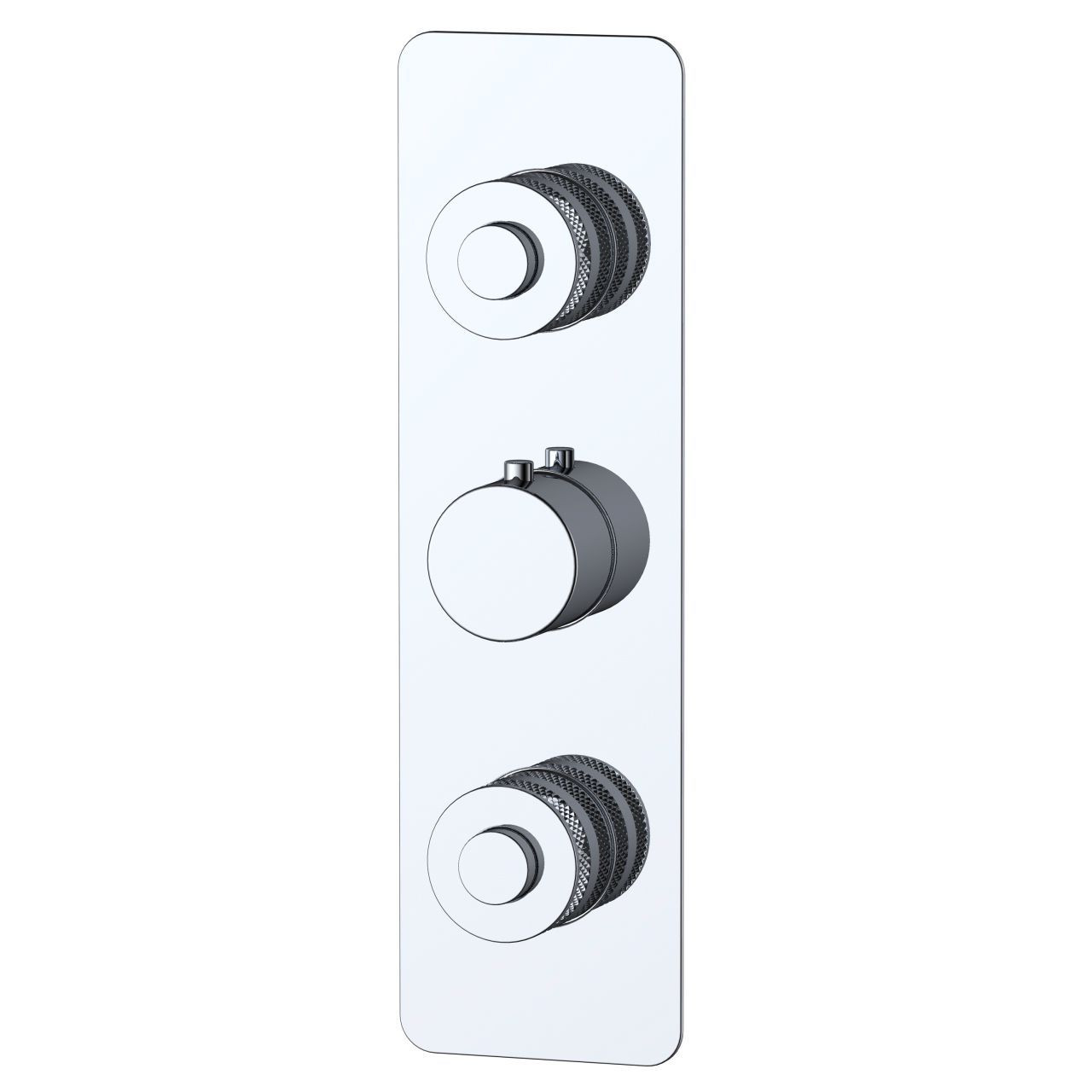 RAK Ceramics Prima Tech Concealed Vertical Thermostatic Dual Control Shower Valve with Back Plate