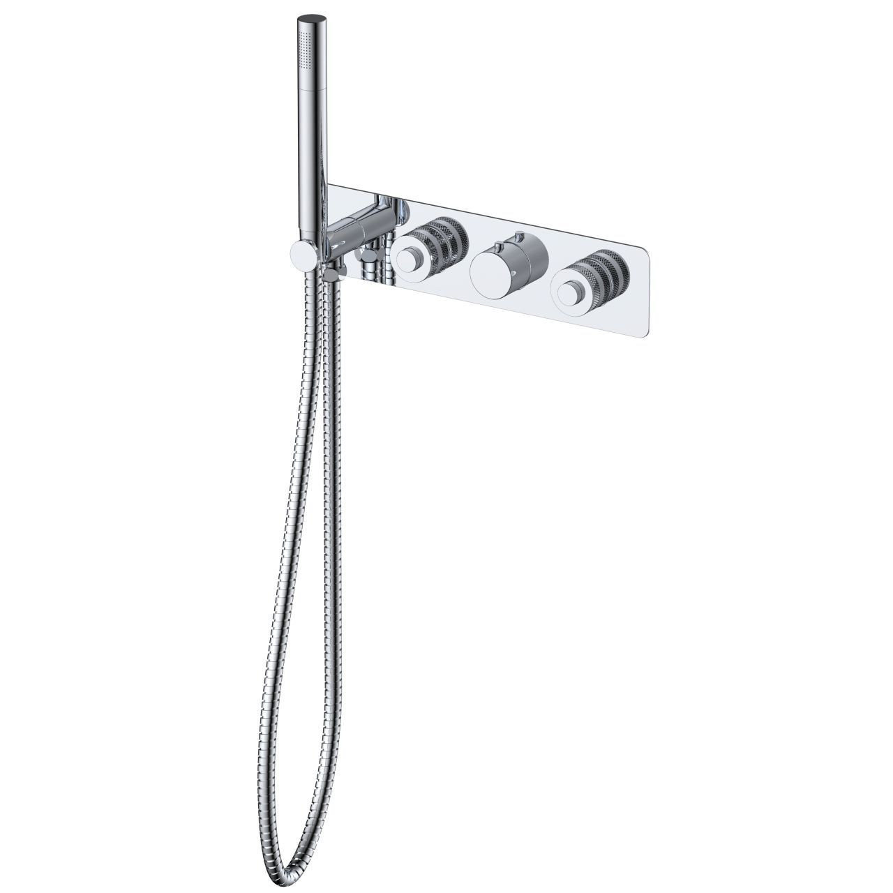 RAK Ceramics Prima Tech Concealed Horizontal Thermostatic Dual Control Shower Valve with Hand Shower and Back Plate