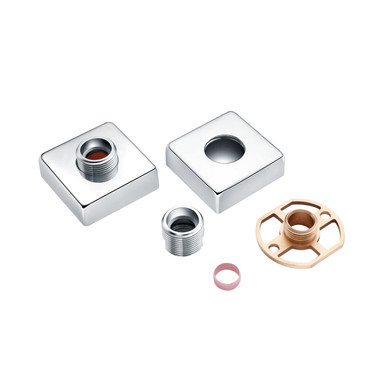 RAK Ceramics Exposed Square Shower Bar Mixer with Easy Fitting Kit Pair, alternate view 3