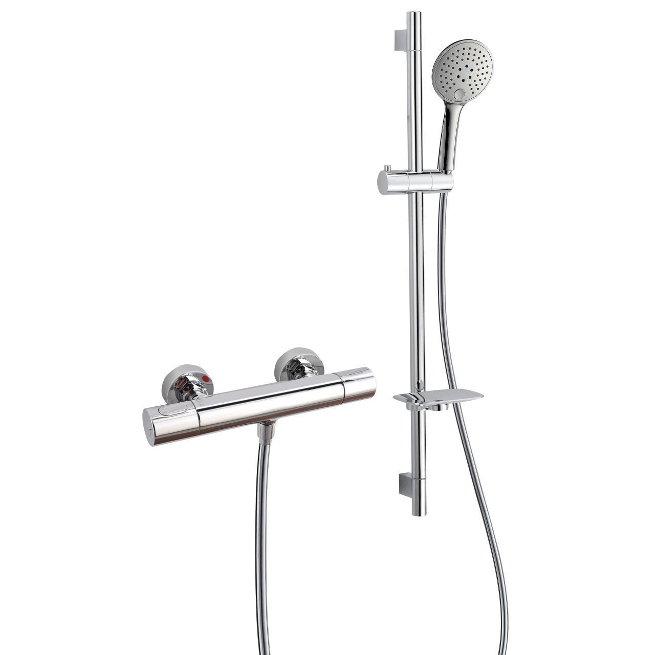 RAK Ceramics Round Cool Touch Exposed Thermostatic Shower Valve With Slide Rail Kit