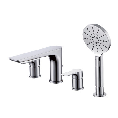 Rak Ceramics Chrome Sport Deck Mounted 4 Tap Hole Bath Shower Mixer Tap | | Brass | 320Mm X 115Mm X 173Mm