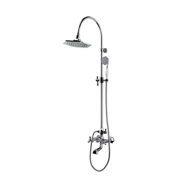 RAK Ceramics Washington Exposed Thermostatic Shower Valve with Rigid Riser Kit and Bath Spout, alternate view 3