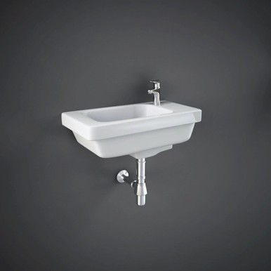 Rak Ceramics White Resort Right Hand Slimline Basin With 1 Tap Hole | | 450Mm