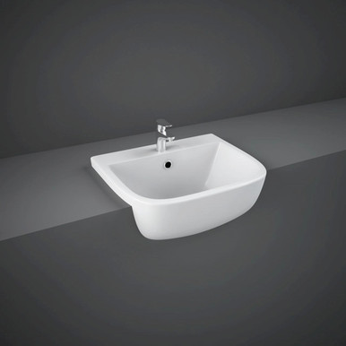 RAK Ceramics Series 600 Semi Recessed Basin with 1 Tap Hole, alternate view 3