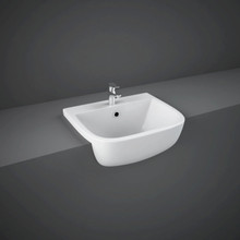 RAK Ceramics Series 600 Semi Recessed Basin with 2 Tap Holes, alternate view 2