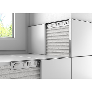 Tileasy Chrome Square Edge Metal Tile Trim | | Aluminium | 10Mm