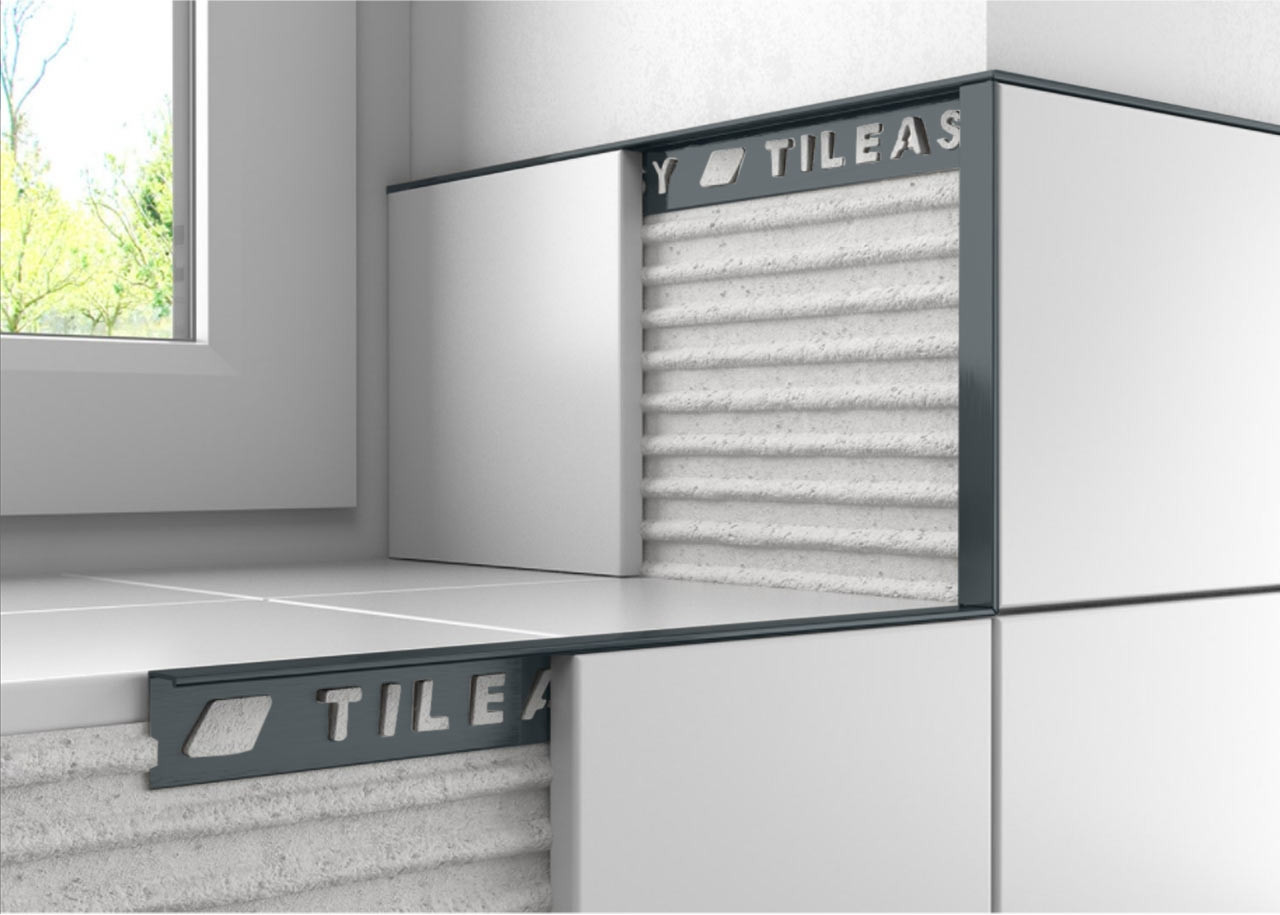 Tileasy Cobalt Grey Square Edge Metal Tile Trim | | Aluminium | 10Mm