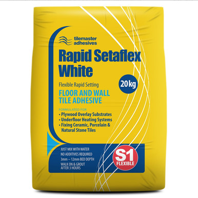 Tilemaster White Setaflex 20Kg Rapid Set Tile Adhesive | | 260Mm X 440Mm X 130Mm
