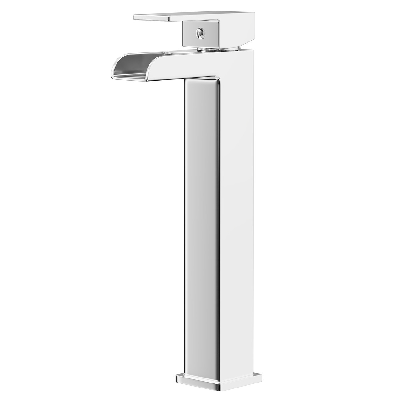 Cubix Polished Waterfall High Rise Basin Mixer Tap