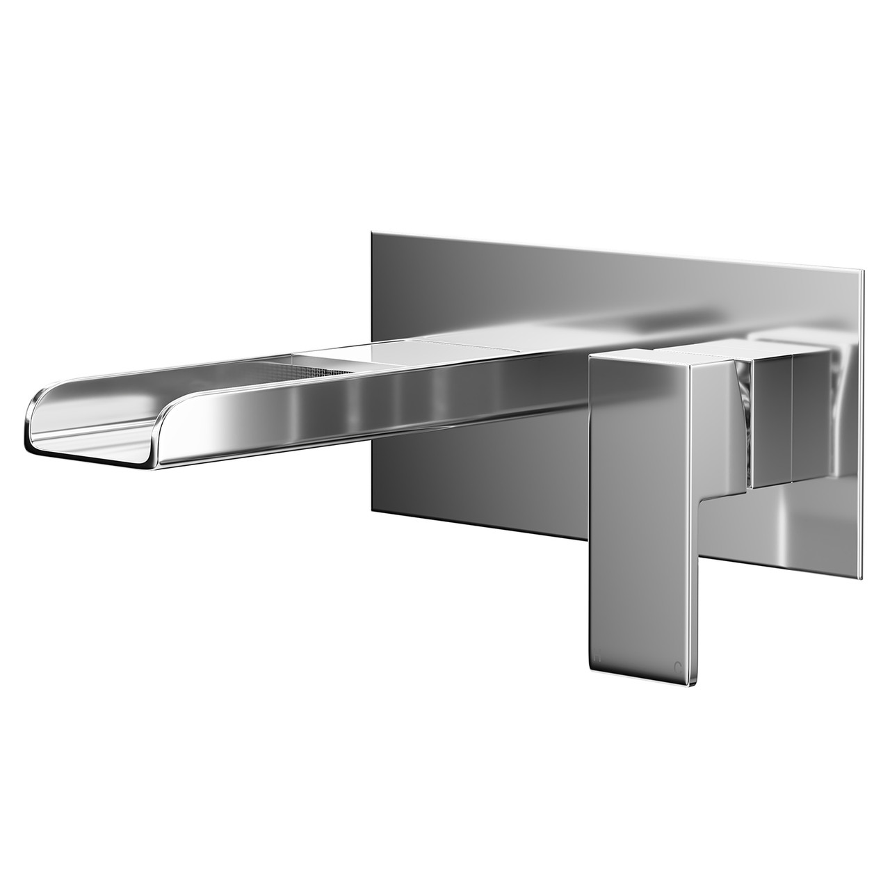 Cubix Polished Waterfall Wall Mounted Basin Mono Tap