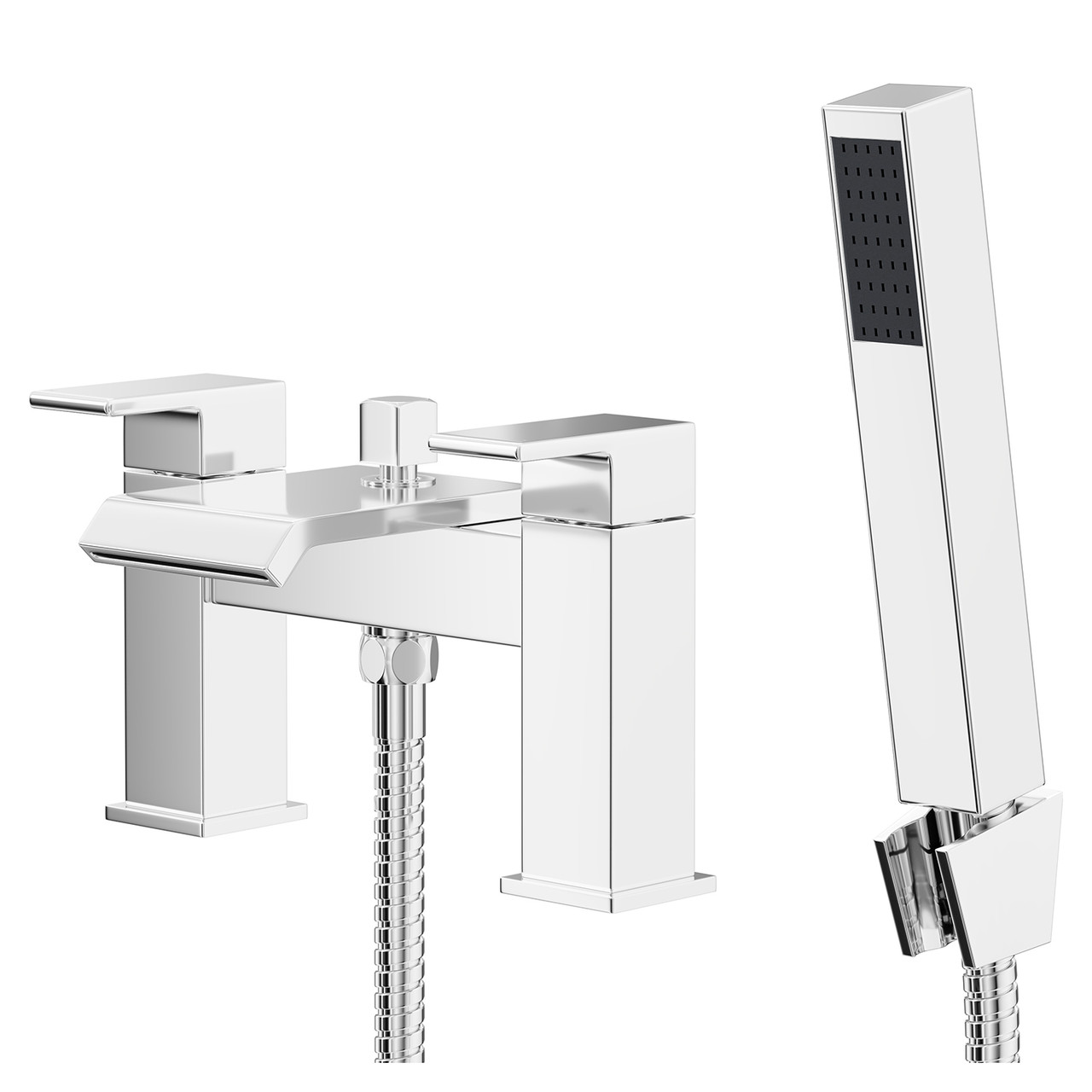 Cascade Polished Bath Shower Mixer Tap with Shower Kit