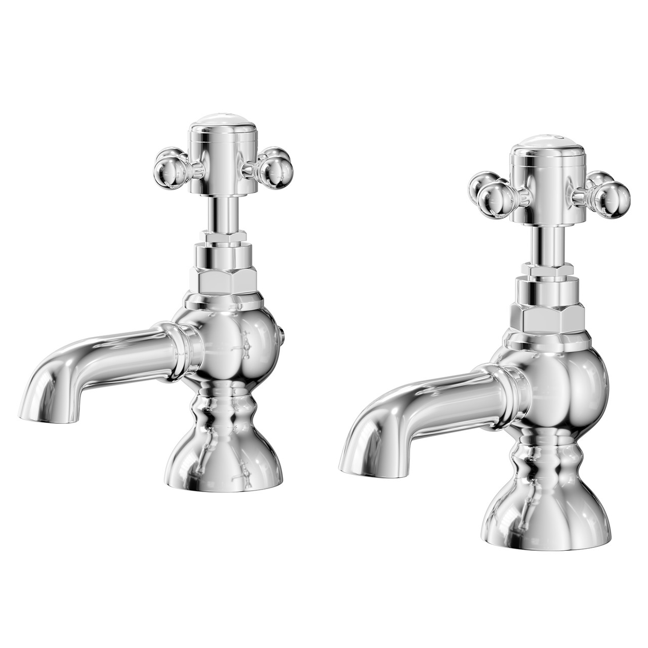 Balmoral Traditional Polished Basin Taps Pair