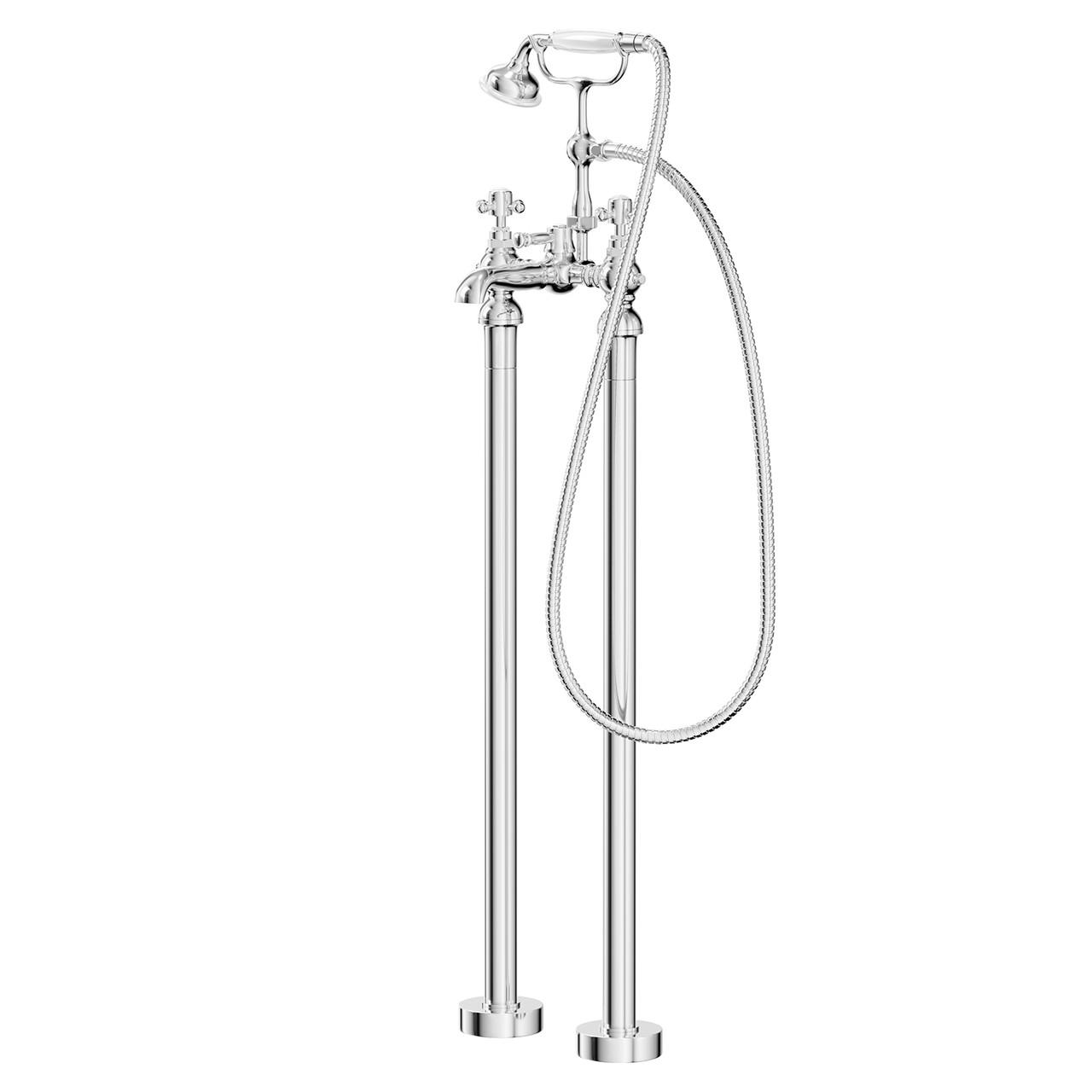 Balmoral Traditional Polished Freestanding Bath Shower Mixer Tap