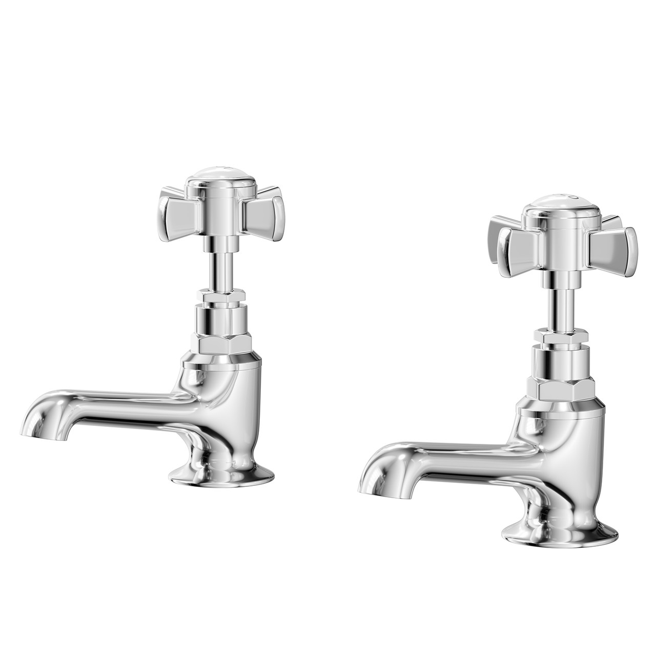 Windsor Traditional Polished Basin Taps Pair