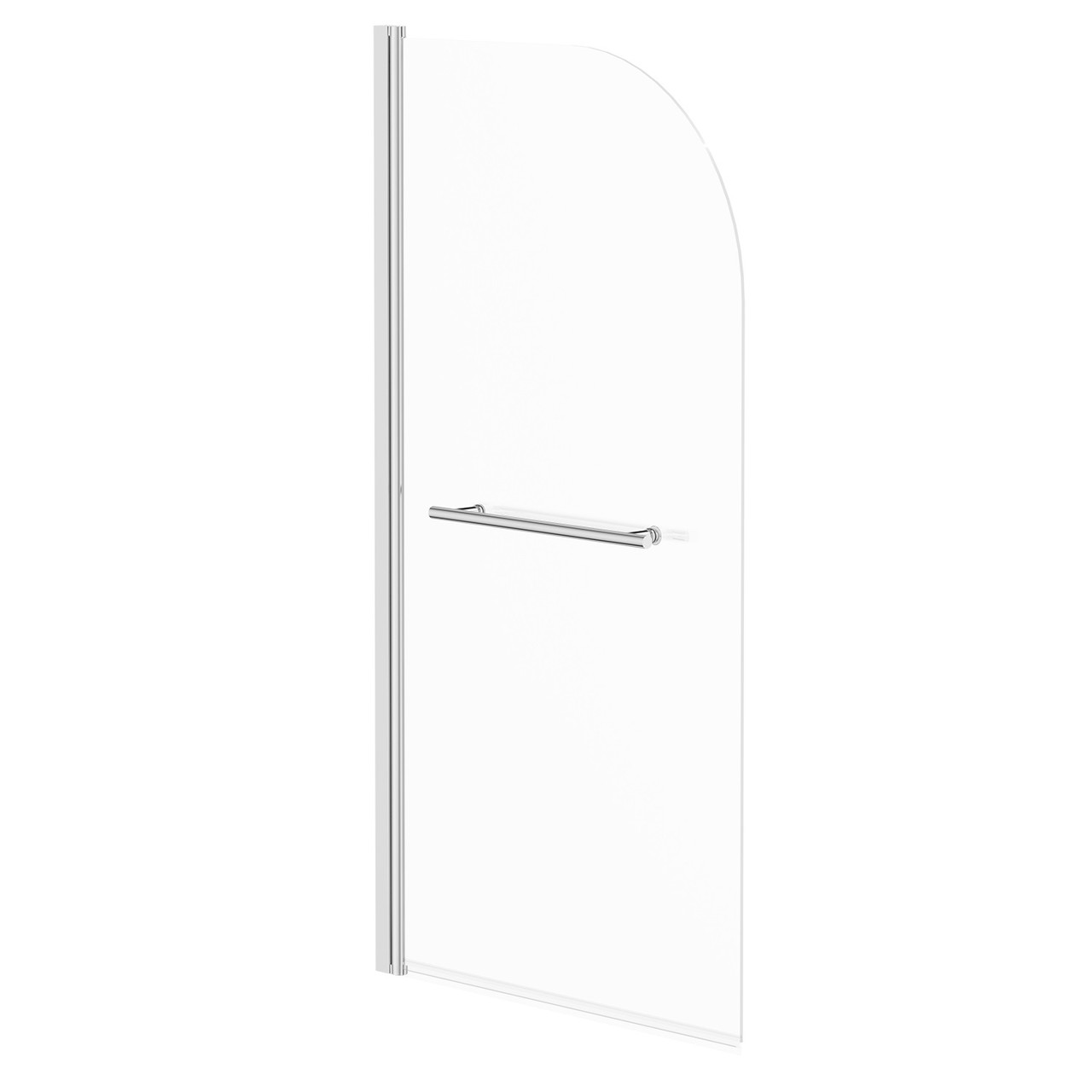 Single Section Rounded Corner Bath Shower Screen with Towel Rail