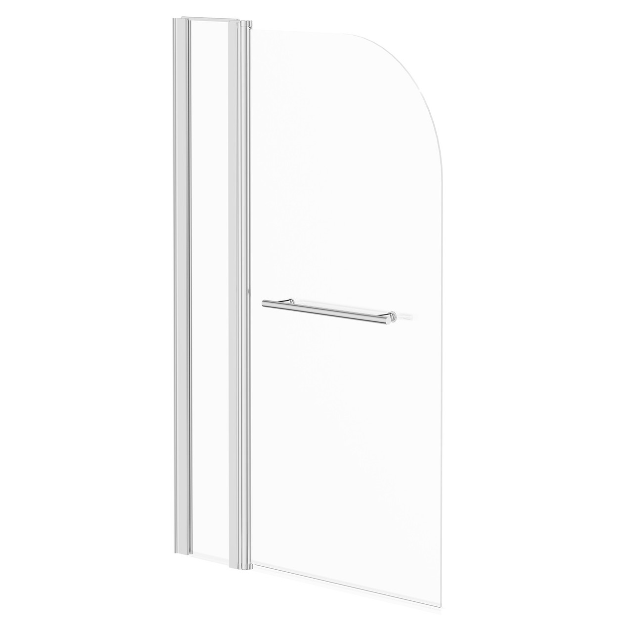 Nuie Extended Rounded Corner Bath Shower Screen with Towel Rail