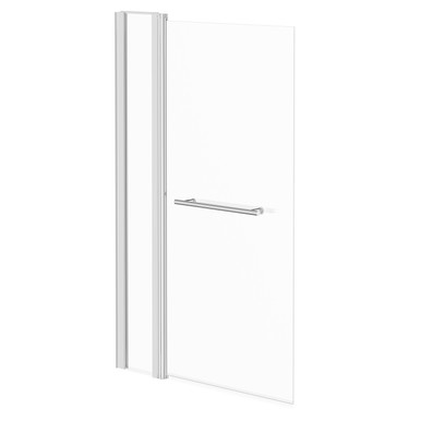 Nuie Polished Chrome Extended Square Corner Bath Shower Screen With Towel Rail | | Glass/Aluminium | 985Mm