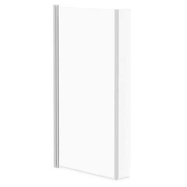 Nuie Polished Chrome Loire Hinged L Shaped Bath Shower Screen | | Glass/Aluminium | 805Mm