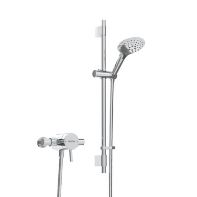 Bristan Chrome Prism Exposed Sequential Shower Valve With Adjustable Riser Kit | | Brass | 158Mm X 650Mm X 110Mm