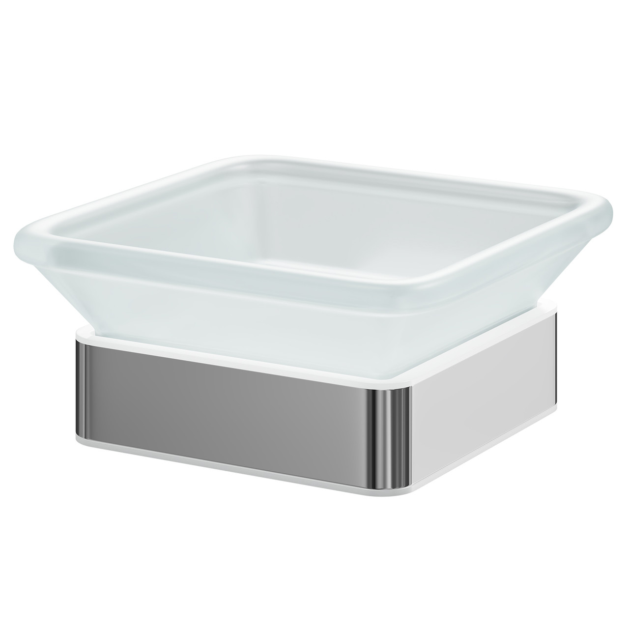 Taurus Polished and Frosted Glass Wall Mounted Soap Dish