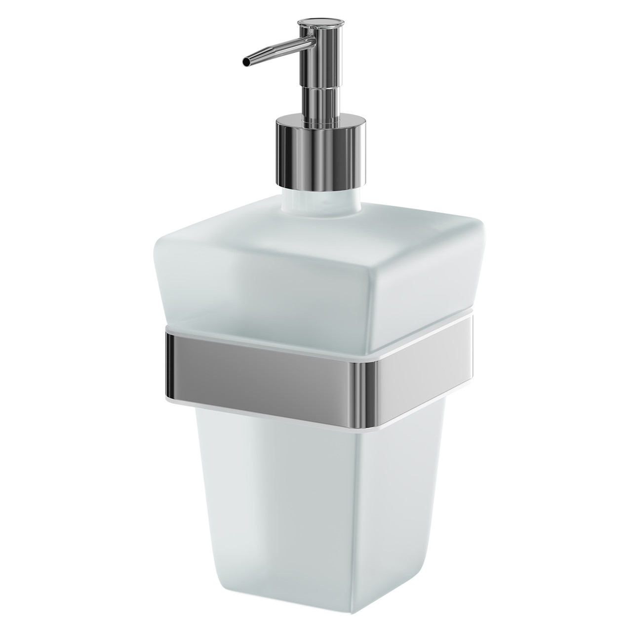Taurus Polished and Frosted Glass Wall Mounted Liquid Soap Dispenser