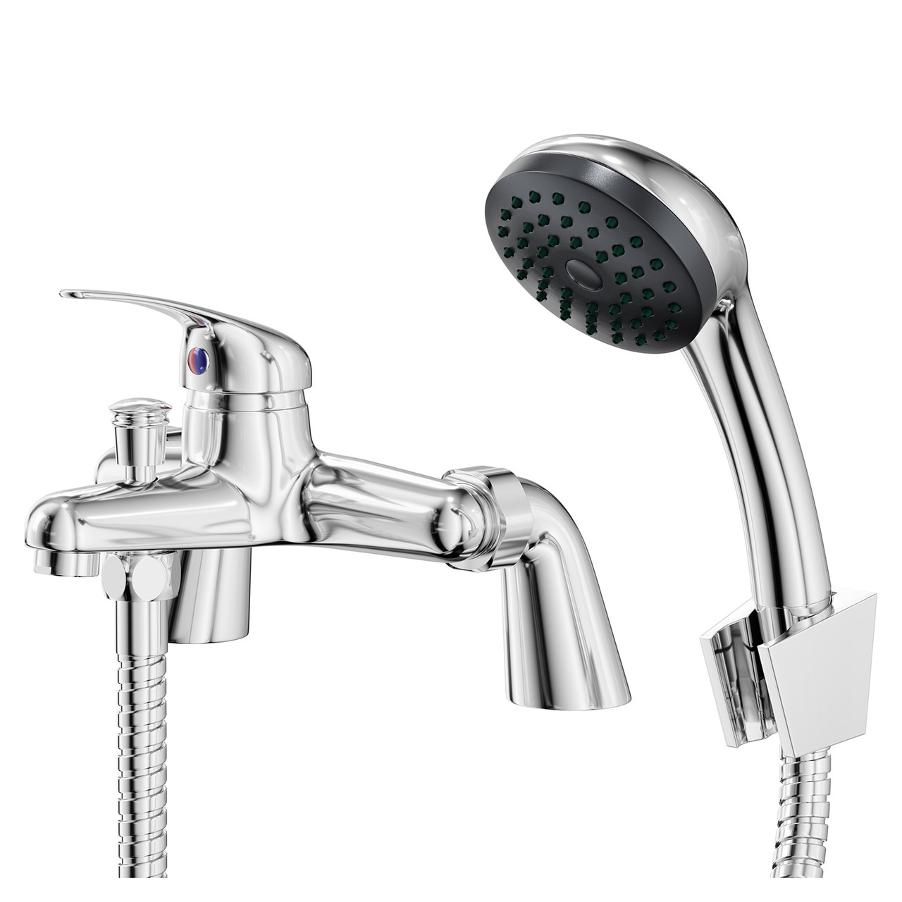 Riviera Polished Bath Shower Mixer Tap with Shower Kit
