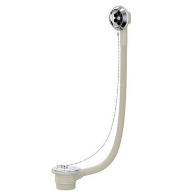Wholesale Domestic Silver Polished Chrome Retainer Bath Waste And Overflow With Brass Plug And Ball Chain | | 70Mm X 580Mm X 70Mm