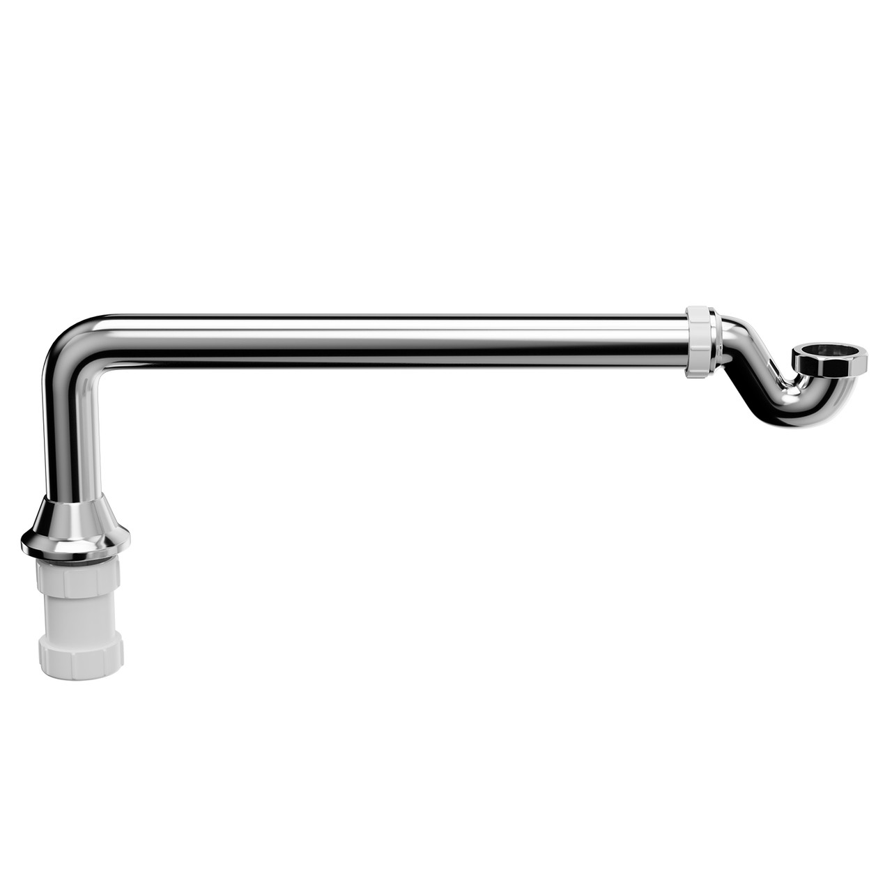 Polished Chrome Exposed Shallow Bath Trap and Pipe