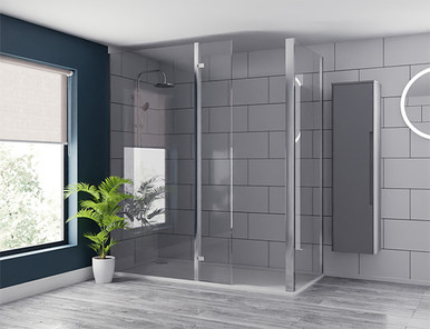 Wholesale Domestic Polished Chrome Pacco 8Mm Smoked Glass Walk In Hinged Return Shower Screen | | Glass/Aluminium | 1950Mm X 300Mm
