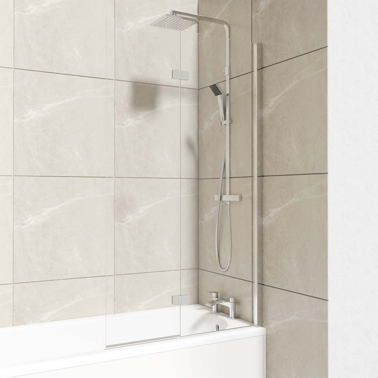 Right Hand Two Panel Infold Bath Shower Screen