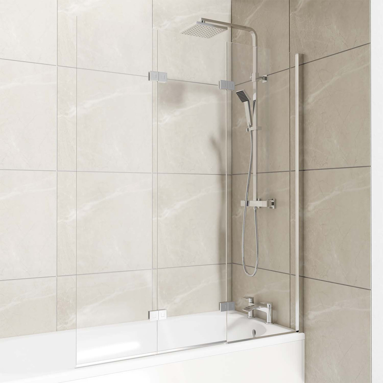 Right Hand Three Panel Infold Bath Shower Screen