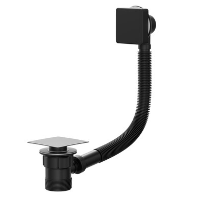 Colore Matt Black Square Easy Clean Sprung Click Clack Bath Waste | | Brass | 72Mm X 600Mm X 72Mm