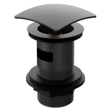 Colore Matt Black Square Slotted Click Clack Basin Waste | | Brass | 62Mm X 102Mm X 62Mm
