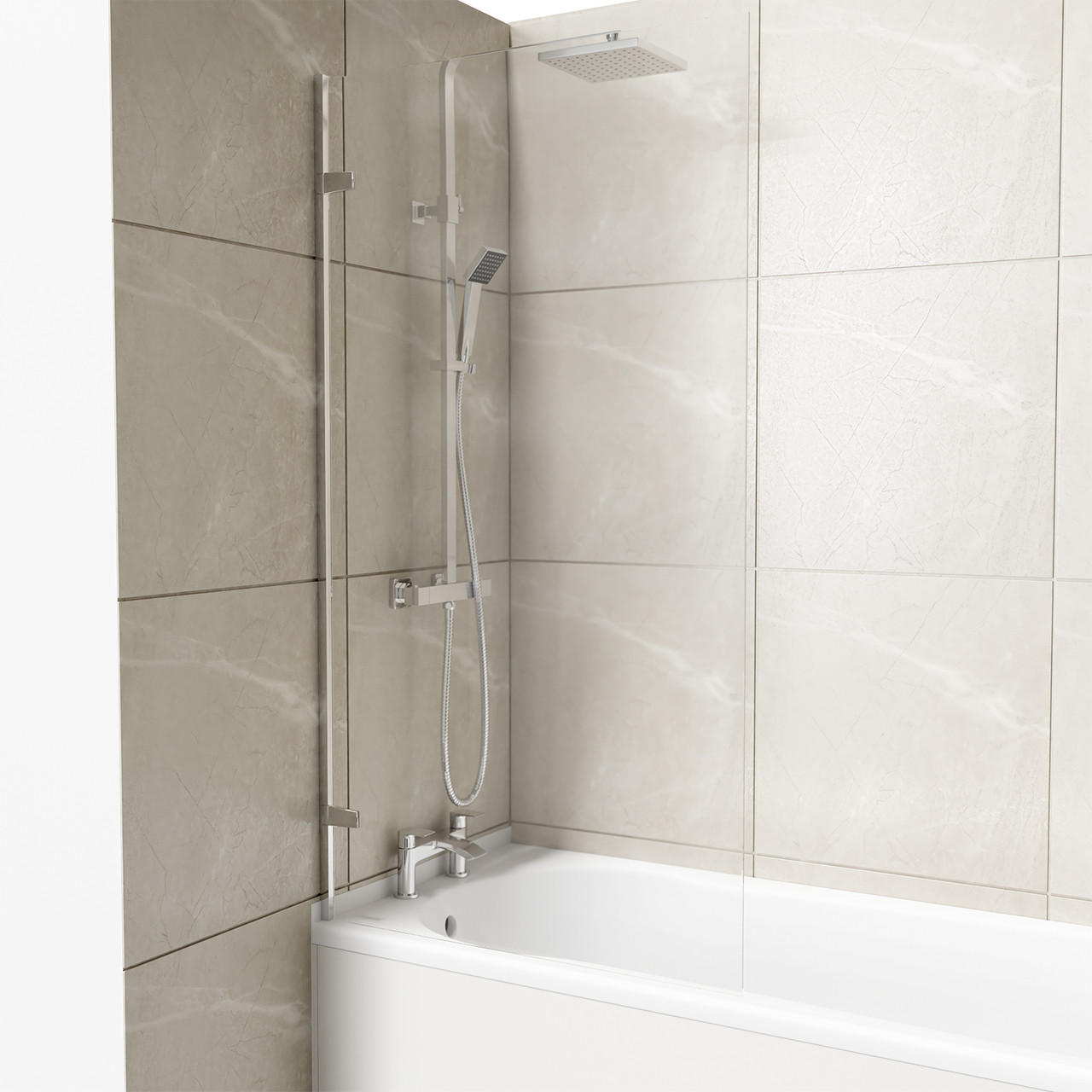 Hinged 180 Degree Opening Square Bath Shower Screen