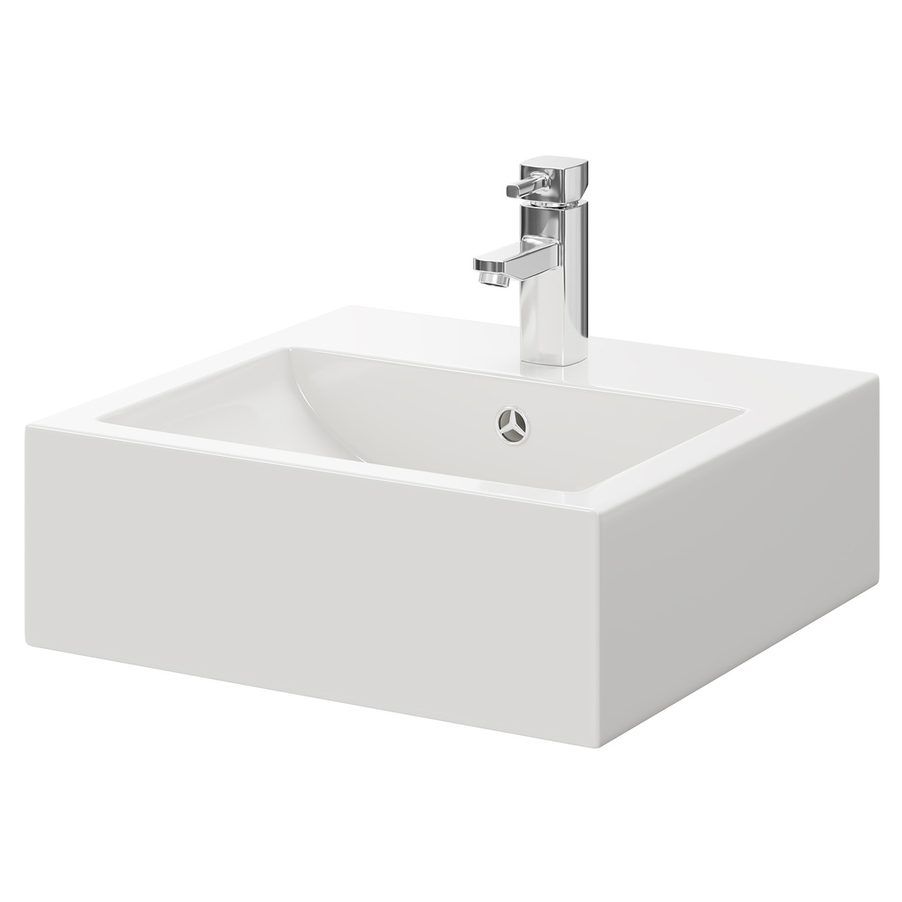 Elvas Square Countertop Basin with 1 Tap Hole