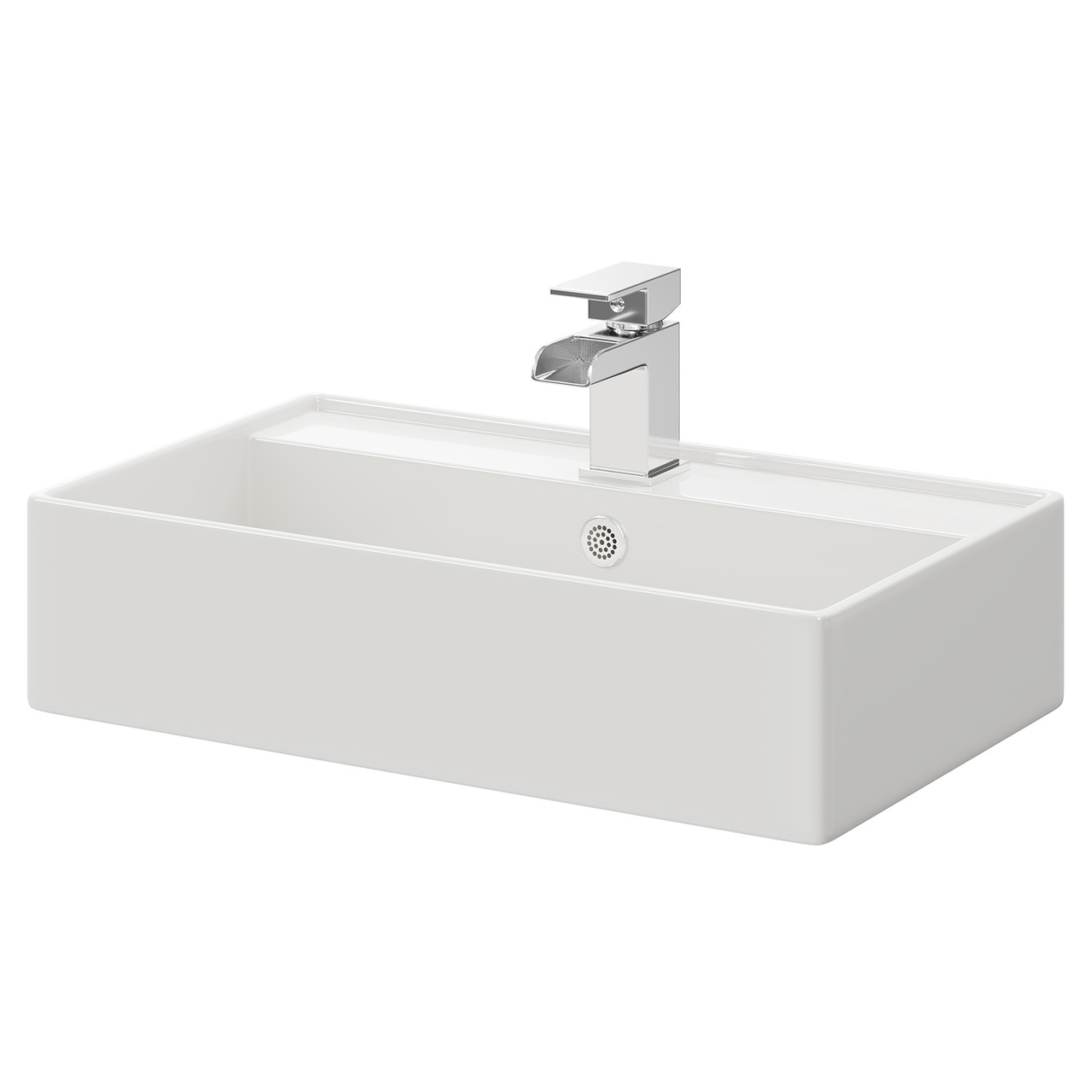 Tomar Rectangular Countertop Basin with 1 Tap Hole