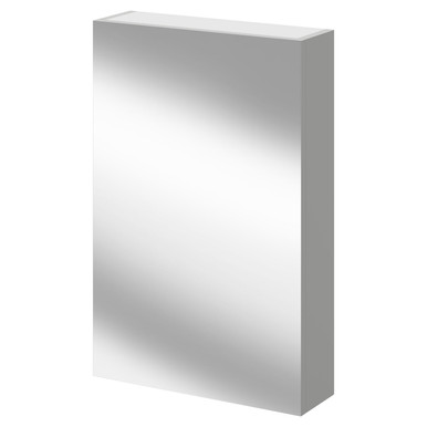 Napoli Gloss Grey Pearl Wall Mounted Mirrored Cabinet | | Glass/Mdf | 500Mm
