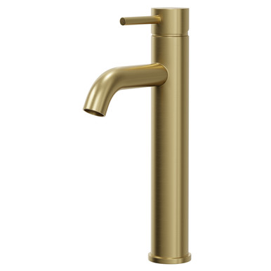 Colore Brushed Brass Round High Rise Mono Mixer Tap | | 54Mm X 317Mm