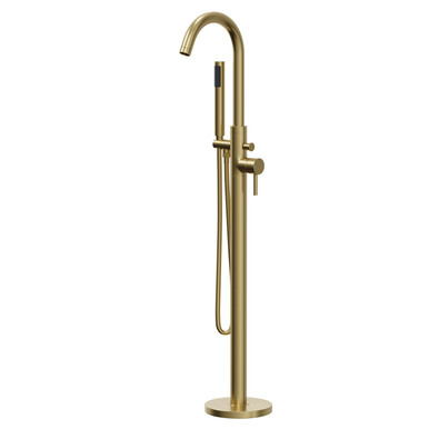 Colore Brushed Brass Round Freestanding Bath Shower Mixer Tap | | 200Mm X 1200Mm