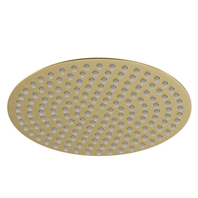 Colore Brushed Brass Round Thin Fixed Shower Head | | Stainless Steel | 300Mm