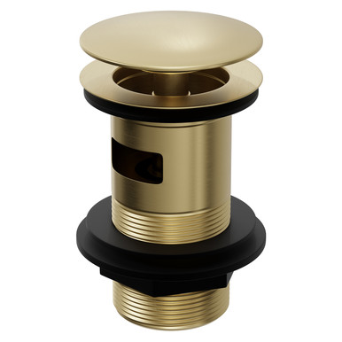 Colore Brushed Brass Round Moon Cap Slotted Click Clack Basin Waste | | 61Mm X 97Mm X 61Mm